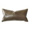 Decor * | Large Choice Tudor Cocoa Leather Decorative Pillow