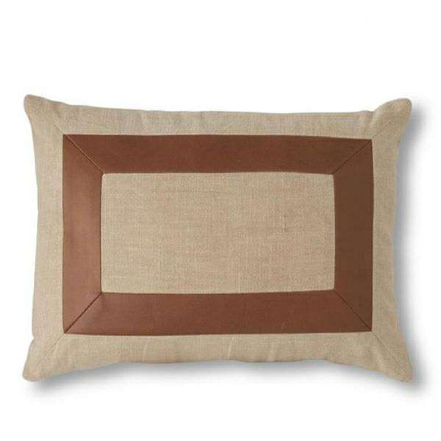 Decor * | Large Choice Rectangle Vegan Leather Accent Pillow