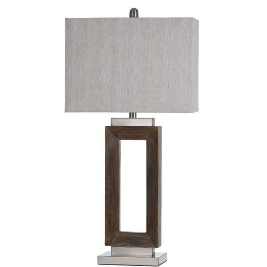 Decor * | Good Quality Eamon Brushed Steel Lamp