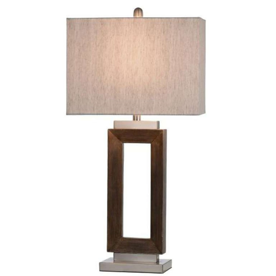 Decor * | Good Quality Eamon Brushed Steel Lamp