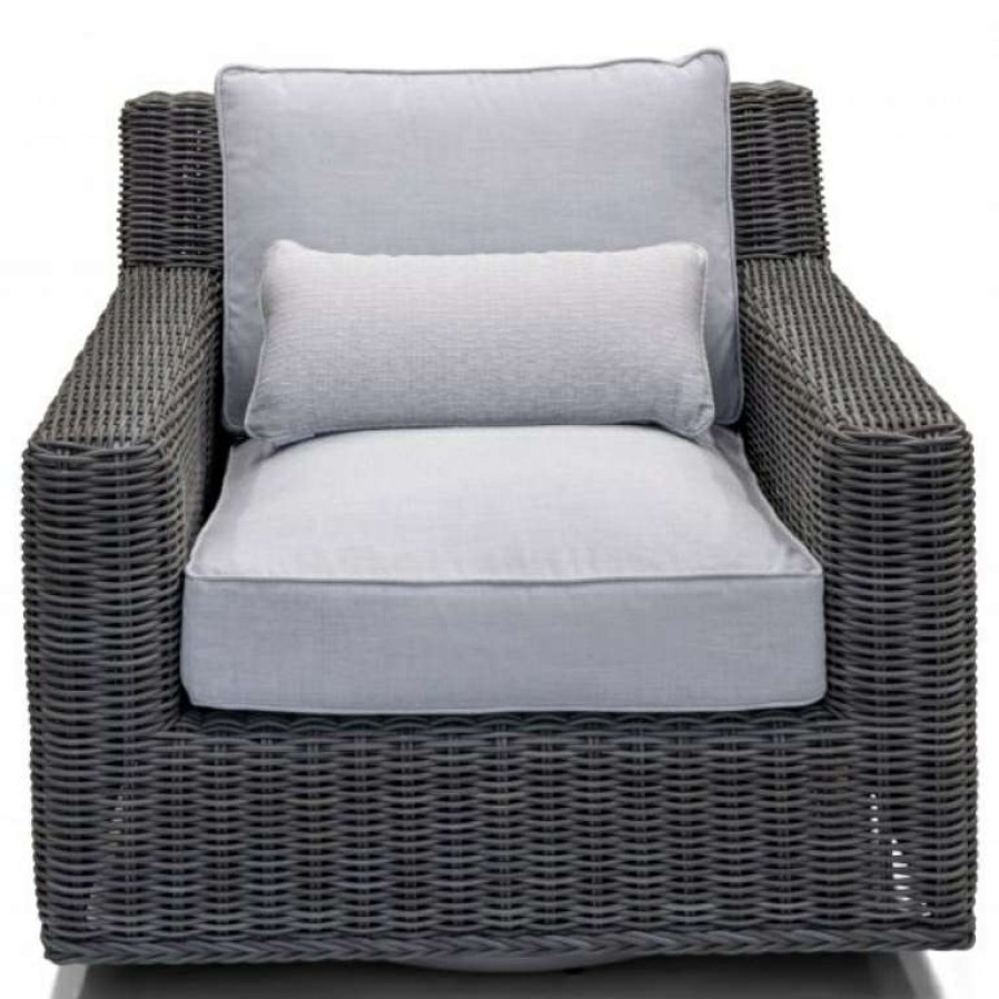 Outdoor * | Best Sale Rustic Woven Outdoor Swivel Chair