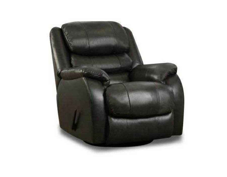 Living Room * | Best Sale Charcoal Benton Swivel Glider Recliner