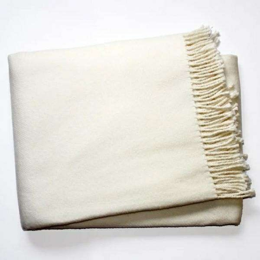 Decor * | Best-Selling Cream Solid Plush Throw