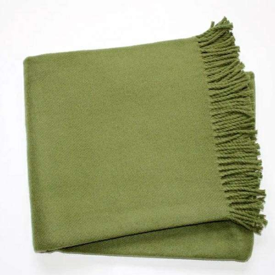 Decor * | Flash Sale Moss Green Solid Plush Throw