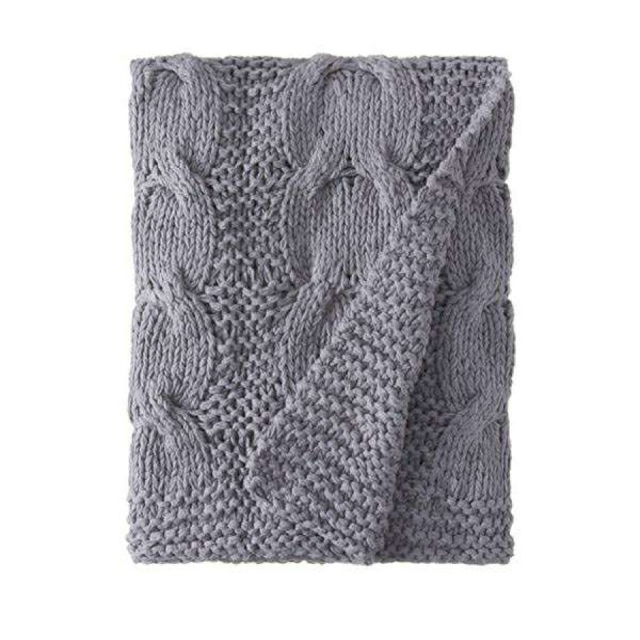 Decor * | Cut Price Micah Steel Blue Cotton Throw