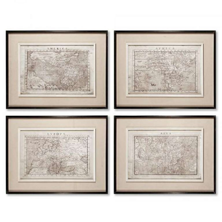 Decor * | Opening Sales Old Map Prints Set