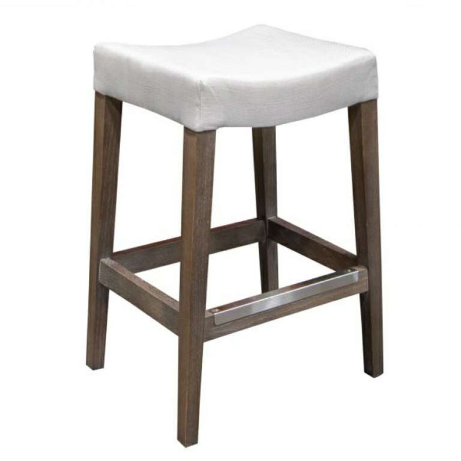 Dining Room * | Best Sale Benchmade Vail Oak Fabric Saddle Barstool