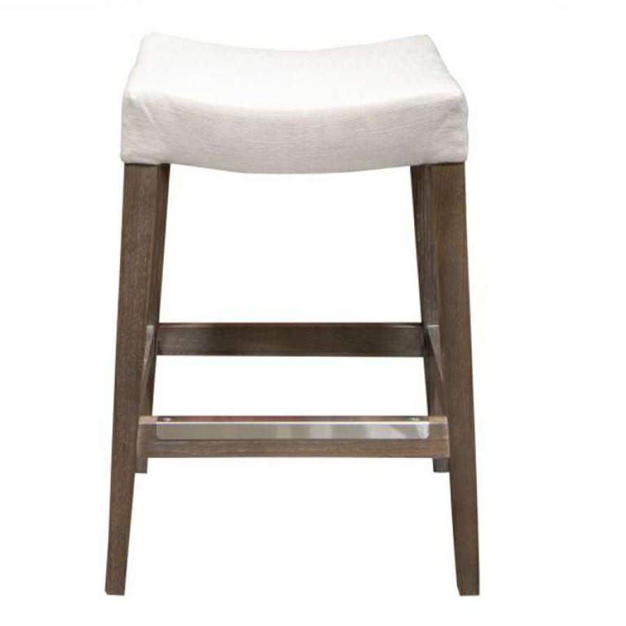 Dining Room * | Best Sale Benchmade Vail Oak Fabric Saddle Barstool