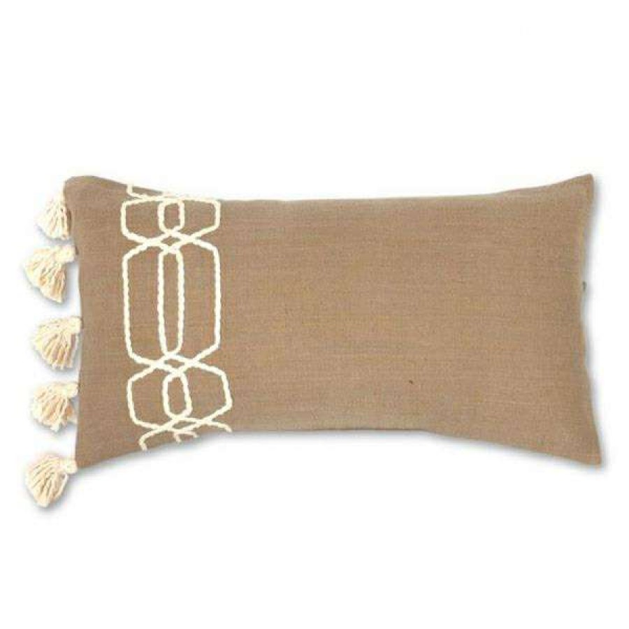 Decor * | Flash Sale Tan Jute Pillow