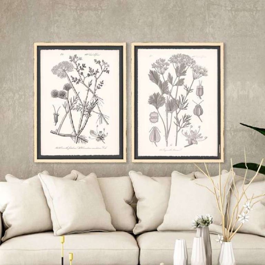 Decor * | Best Sale Grey Botanicals Set